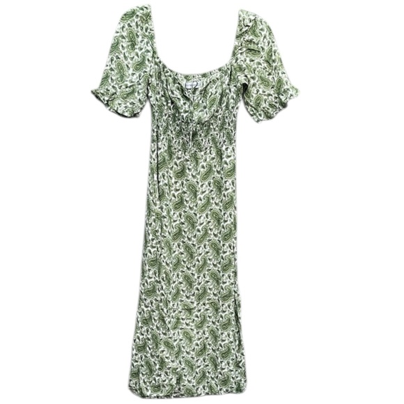 Faithfull the Brand Green by: Anthropologie Paisley Midi Dress Size: M